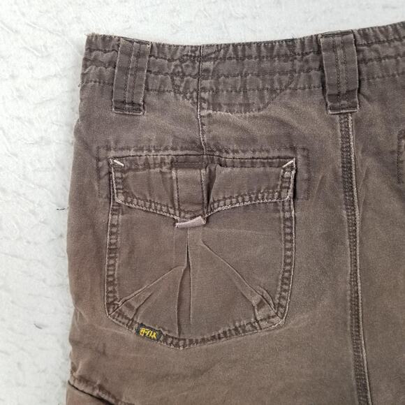 Fox Racing Shorts Mens 34 Brown Cargo Utility Pocket Cotton Embroidered Logo - Picture 8 of 16